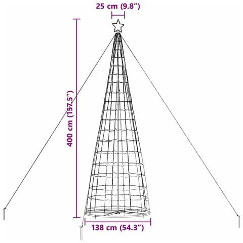 Albero di Natale LED con 800 LED con supporto Blu 400 cm Ferro - Foto 9