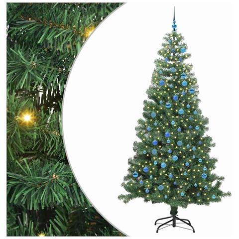 Albero di Natale con 300 LED con supporto Verde 240 cm PVC - Foto 1
