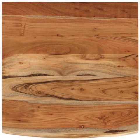 Piano Scrivania 80x80x3,8cm Quadrato Massello Acacia Bordi Vivi - Foto 1