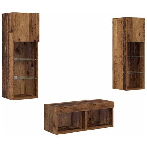 Mobiletti TV da Parete 4 pcs Rovere artigianale 40 x 30 x 30 cm - Foto 1