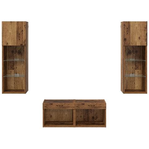 Mobiletti TV da Parete 4 pcs Rovere artigianale 40 x 30 x 30 cm - Foto 9