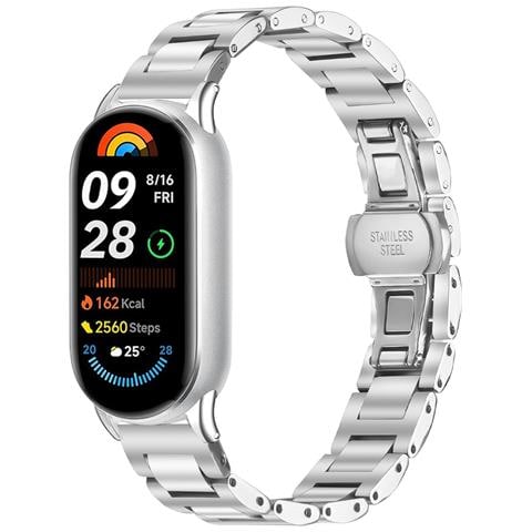 Elegante Cinturino In Acciaio Inossidabile Compatibile Con Xiaomi Band 8/9/10 - Stile Blue Balloon Silver - Foto 2