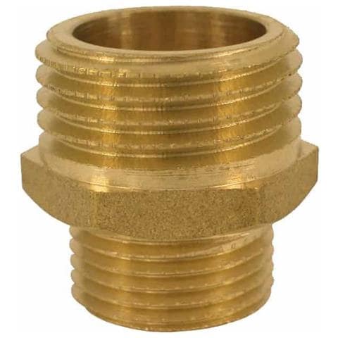 Raccordo Ottone Ridotto Nipplo Doppio Filettato 1 1/2 Ag X 2 Ag - Foto 1