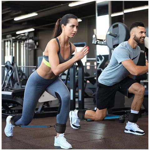Set Di Bande Di Resistenza - 3 Bande Tpe Con Cavigliere Rosa E Bande Elastiche Per Allenamento Dei Glutei - Foto 3