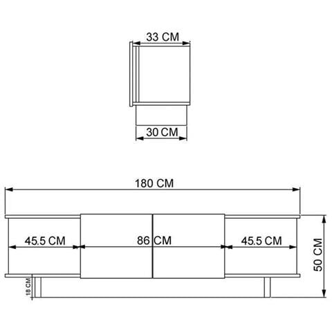 Brona Mobile Tv Di Design Con Armadietti In Effetto Legno E Aspetto Beige 180cm - Foto 4