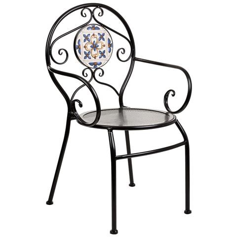 Poltrona In Mosaico E Ferro Battuto 58 X 54 X 88h Cm - Foto 1