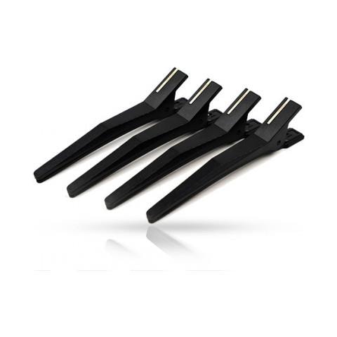 Clip Professionali In Silicone Nero Per Capelli, 4 Pezzi, - Foto 1