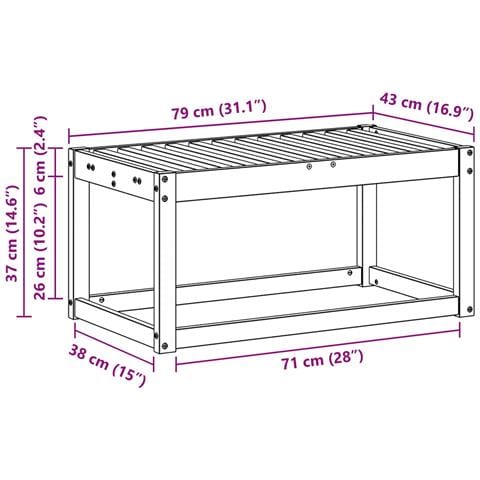 Sgabello da Esterno Naturale 79 x 43 x 37 cm - Foto 9