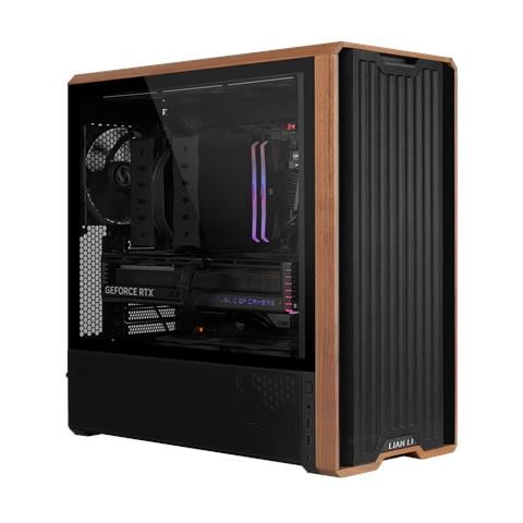 Lancool LAN217X computer case Midi Tower Nero, Legno - Foto 2
