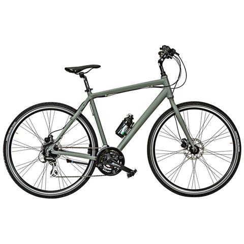 Bici Misura 28 Da Uomo Ibrido Gravel 28 Bicicletta Telaio Alluminio Cambio Acera 24v Forcella Rigida Freni A Disco Idraulico - 50 Titanio Opaco - Foto 1