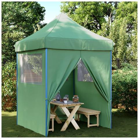 Tendone per Feste Pieghevole Pop-Up con 4 Pareti Verde - Foto 2