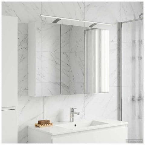 Mobiletto per specchio da bagno Bianco 100 x 14,5 x 70 cm - Foto 2