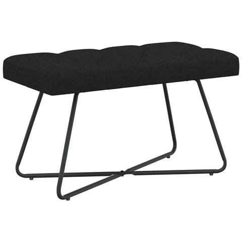 Panchina con bottoni imbottiti Nero 80 x 40 x 46 cm Tessuto - Foto 1