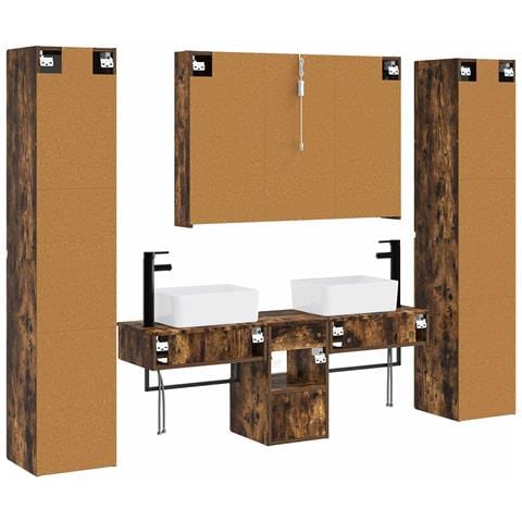 Set di mobili per il bagno 6 pcs Rovere Fumo - Foto 9