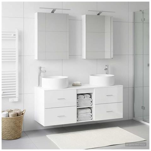 Set di mobili per il bagno 5 pcs Bianco - Foto 2