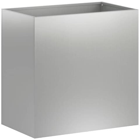 Vaso da giardino Argento 50 x 30 x 40 cm Acciaio zincato - Foto 1
