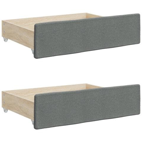 Divano Letto Estraibile Cassetti Grigio Scuro 100x190 Tessuto - Foto 9