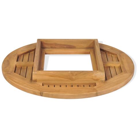 Piano Tavolo Per Cassa Di Birra In Legno Di Teak 70 Cm - Foto 2