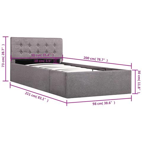 Giroletto Con Contenitore Grigio Talpa In Tessuto 90x200 Cm - Foto 10