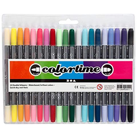 Pennarelli Doppi, Ampiezza Tratto: 2,3+3,6 Mm, Colore Aggiuntivo, 20pz - Foto 2