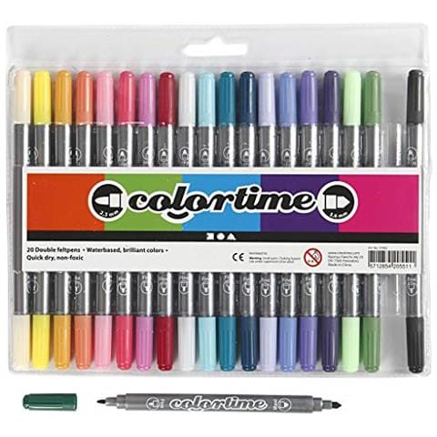 Pennarelli Doppi, Ampiezza Tratto: 2,3+3,6 Mm, Colore Aggiuntivo, 20pz - Foto 1