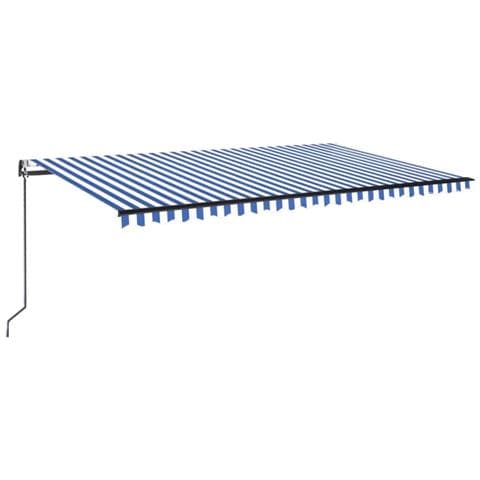 Tenda Automatica con Sensore Vento e LED 500x350 cm Blu Bianca - Foto 1