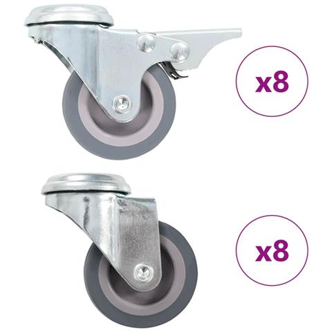 Ruote Girevoli con Foro per Bullone 16 pz 50 mm - Foto 1