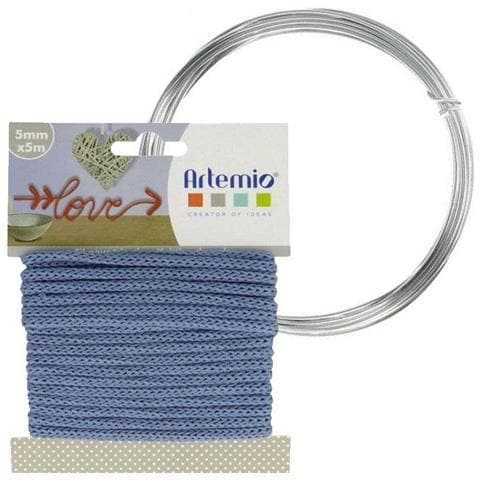 Filato Per Maglieria Blu 5 Mm X 5 M + Filo Di Alluminio - Foto 1