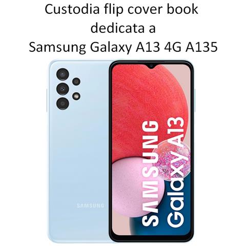 Smart Book Custodia Poket Silicone Flip Cover Case Per Samsung Galaxy A13 4g A135 Blu - Foto 2