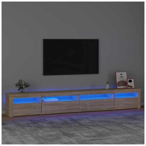 Mobile Porta Tv Con Luci Led Rovere Sonoma 270x35x40 Cm - Foto 11