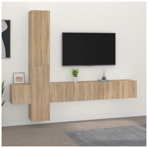 Set Di Mobili Porta Tv 5 Pz Rovere Sonoma In Legno Multistrato - Foto 11