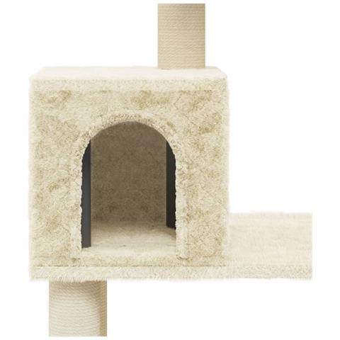 Albero Per Gatti Con Tiragraffi In Sisal Crema 147 Cm - Foto 8