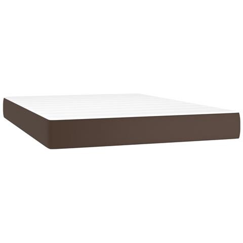Materasso A Molle Marrone 140x190x20 Cm In Similpelle - Foto 1
