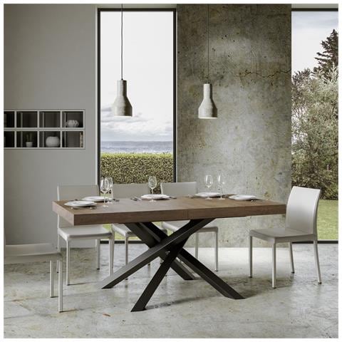 Tavolo Allungabile 90x180/284 Cm Volantis Telaio Antracite - Noce - Foto 6