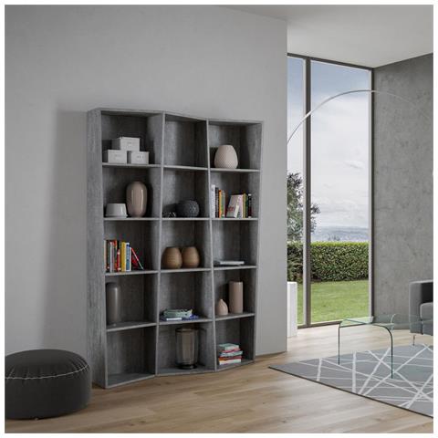 Libreria Moderna Trek 3 Elementi Cemento - Foto 3
