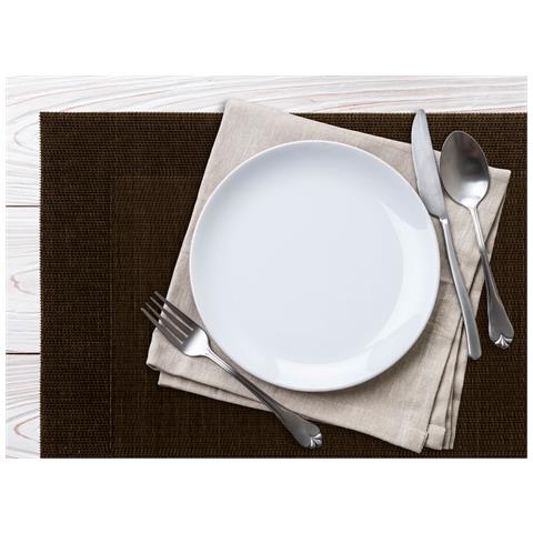 Set Tovagliette Americane Cucina Antiscivolo In Tinta Unita Lavabili In Vari Colori Set 6 Marrone - Foto 2