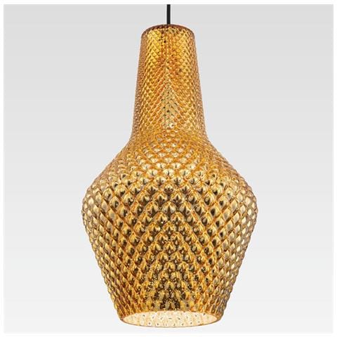 Lampadario A Sospensione Tommy Metallo Oro 1 Luce E27 Diffusore Vetro - Foto 6