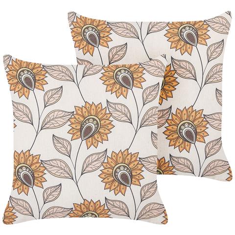 Set Di 2 Cuscini Tuberose 45 X 45 Cm Multicolore Trama Floreale - Foto 2