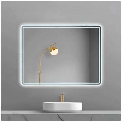 Porta Doccia Scorrevole Slide Per Box Nicchia Due Ante Cristallo Temprato *** Misure : 100x80 Cm, Tonalità : Dimmerabile 2700-4500-6500k - Foto 1