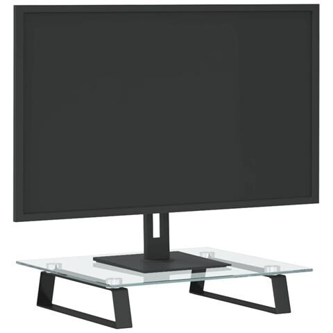 Supporto Per Monitor Nero 40x35x8cm Vetro Temperato E Metallo - Foto 3