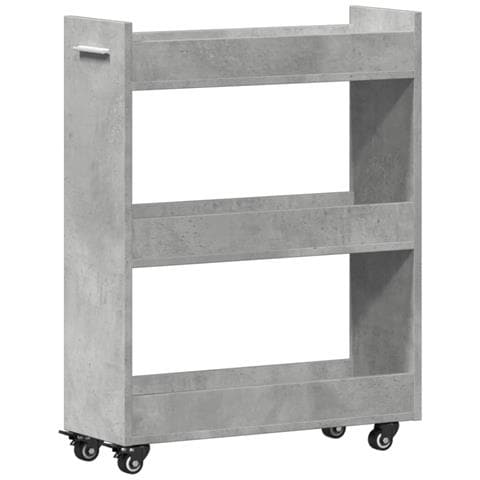 Mobile Con Ruote Grigio Cemento 60x22x79cm In Legno Multistrato - Foto 2