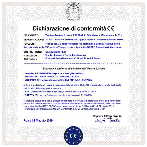 Tastiera Apri Porta Da Incasso Digitale Per Modulo 503 Set Elaboratore Remoto Gestisce 2 Attivazioni Antifurto Aliment - Foto 3