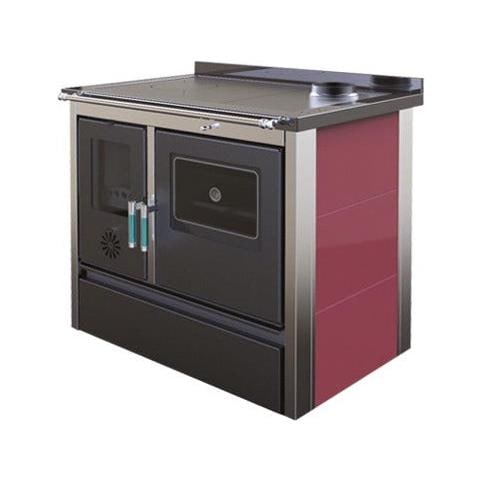Stufa Cucina Riscaldamento A Legna Piano Cottura In Ghisa Con Forno Struttura In Acciaio Exclusive Inox - Foto 2