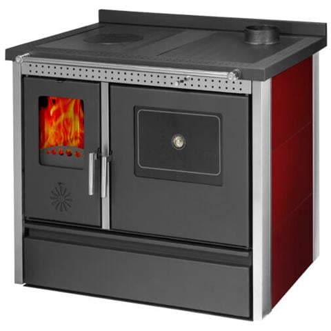 Stufa Cucina Riscaldamento A Legna Piano Cottura In Ghisa Con Forno Struttura In Acciaio Exclusive Inox - Foto 1