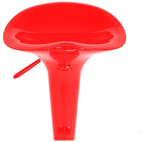 Set 2 Sgabelli Cucina Regolabile Acciaio E Abs Sgabello Girevole Rosso Casa Bar - Foto 5
