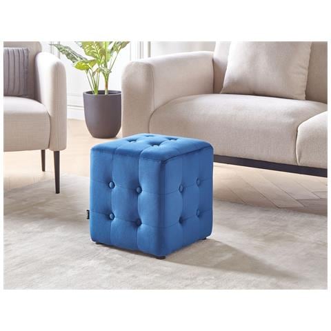 Pouf Wisconsin Velluto Blu - Foto 1