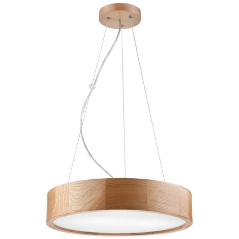Lampada A Sospensione Eveline - Marrone - Legno, Vetro - 80x37x37 Cm - Foto 1