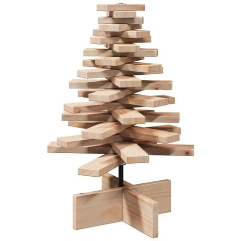 Albero Di Natale Decorativo In Legno 60 Cm Legno Massello Pino - Foto 2