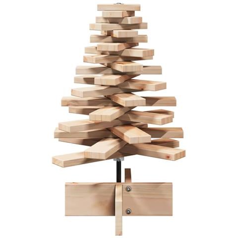 Albero Di Natale Decorativo In Legno 60 Cm Legno Massello Pino - Foto 3