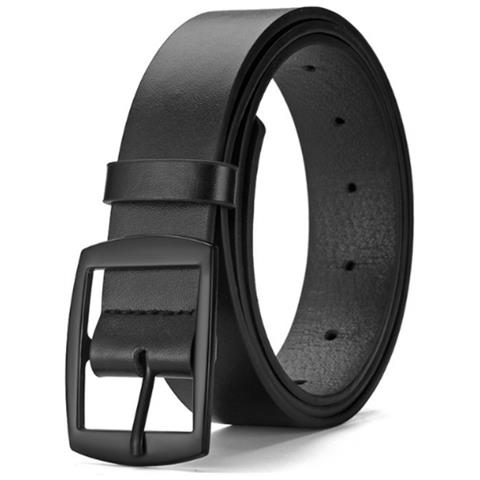 Cintura Da Uomo In Pelle Pu Con Fibbia In Metallo Black S - Foto 1